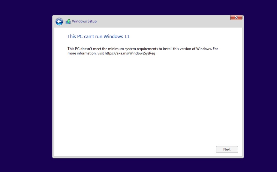 Bypass Windows 11 TPM 2.0