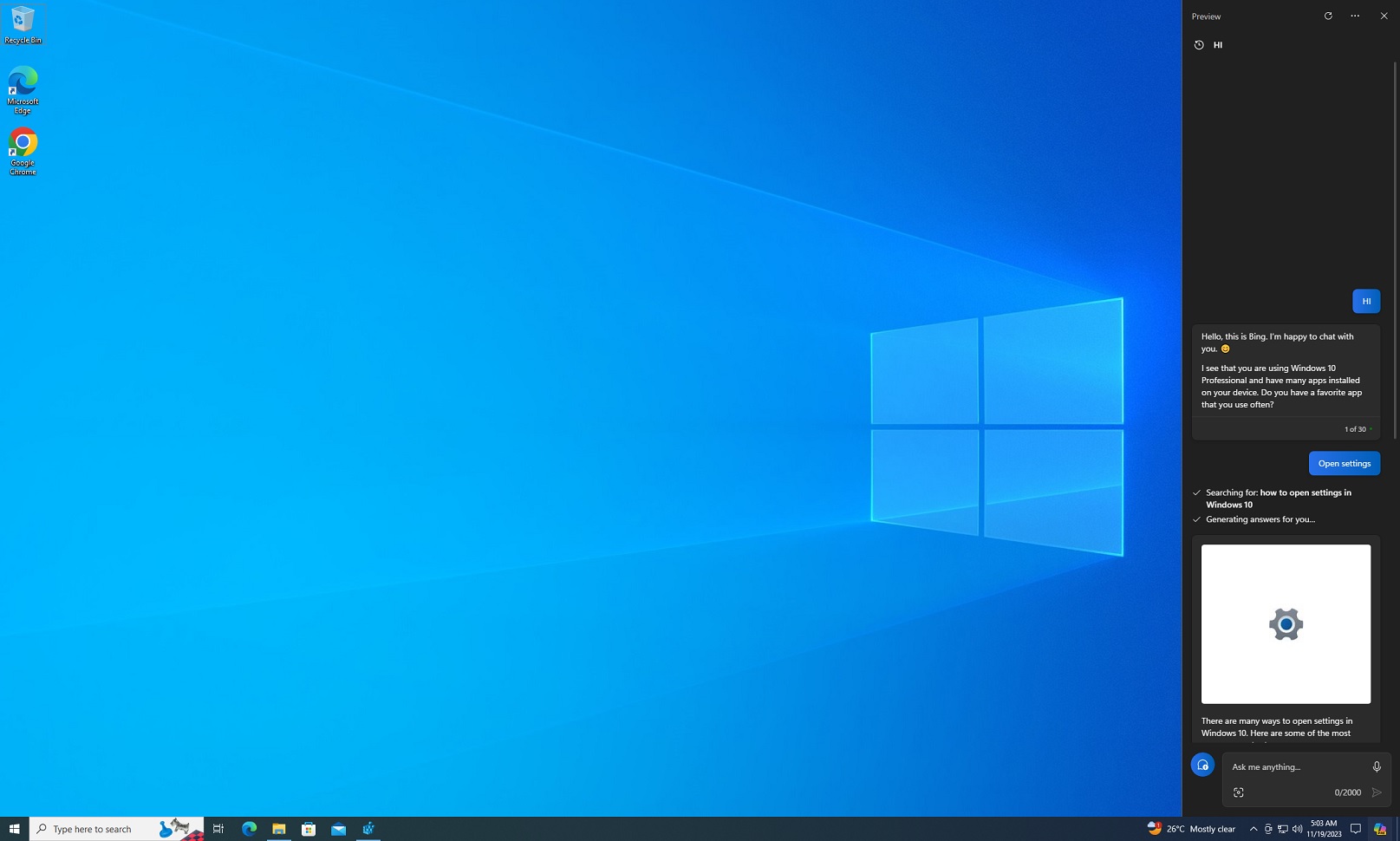 Copilot on Windows 10 hands on