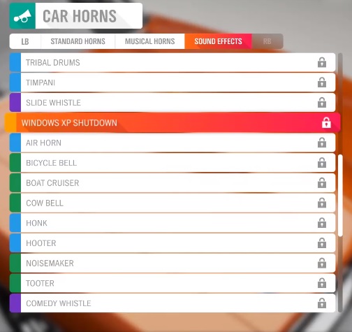 Forza Horizon 4 horns