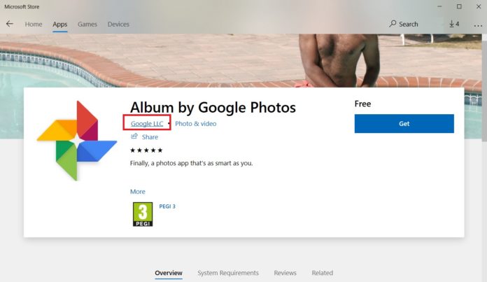 Google app for Windows 10