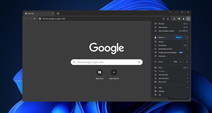 Google Chrome side panel update