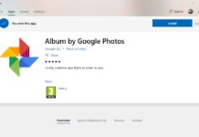 Google Photos app listing