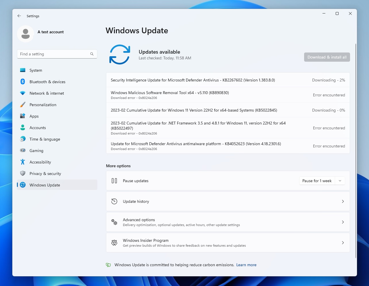 KB5022845 Windows 11 update