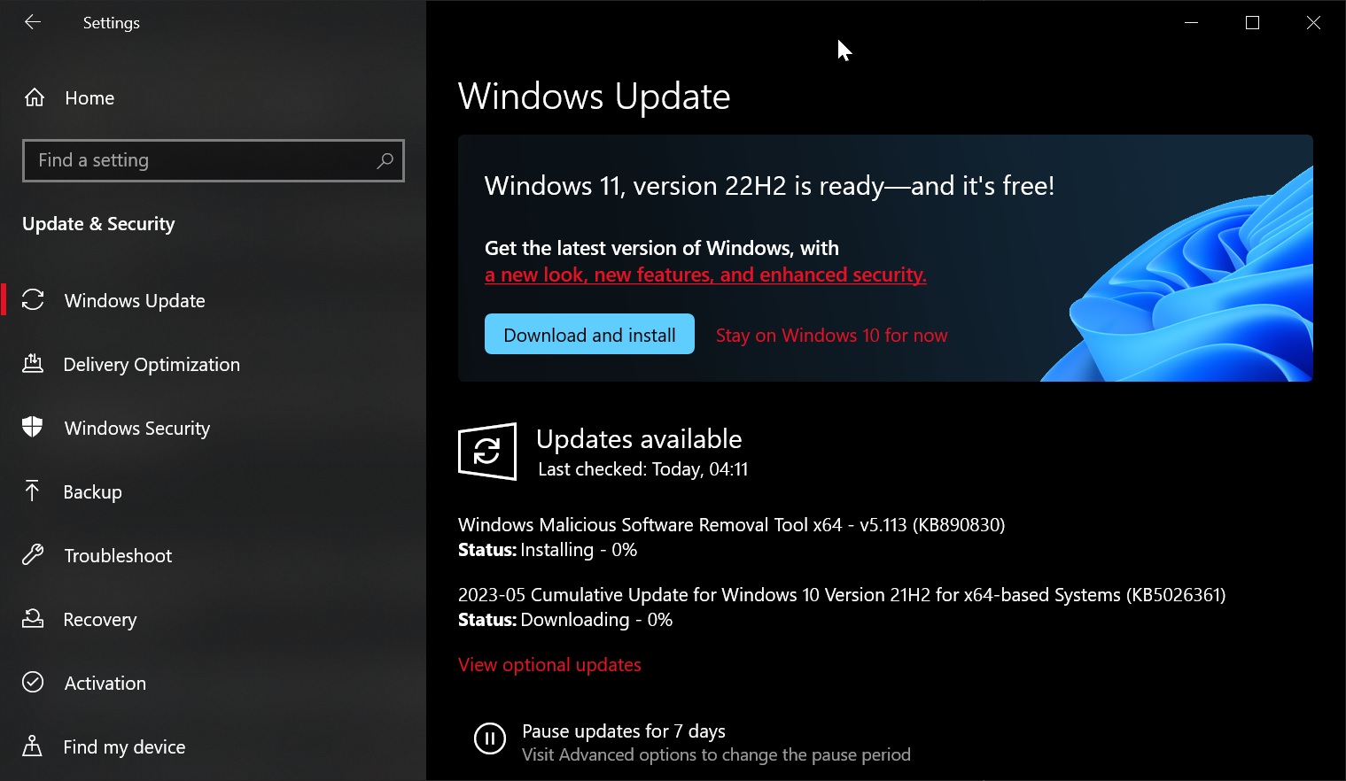 KB5026361 Windows Update