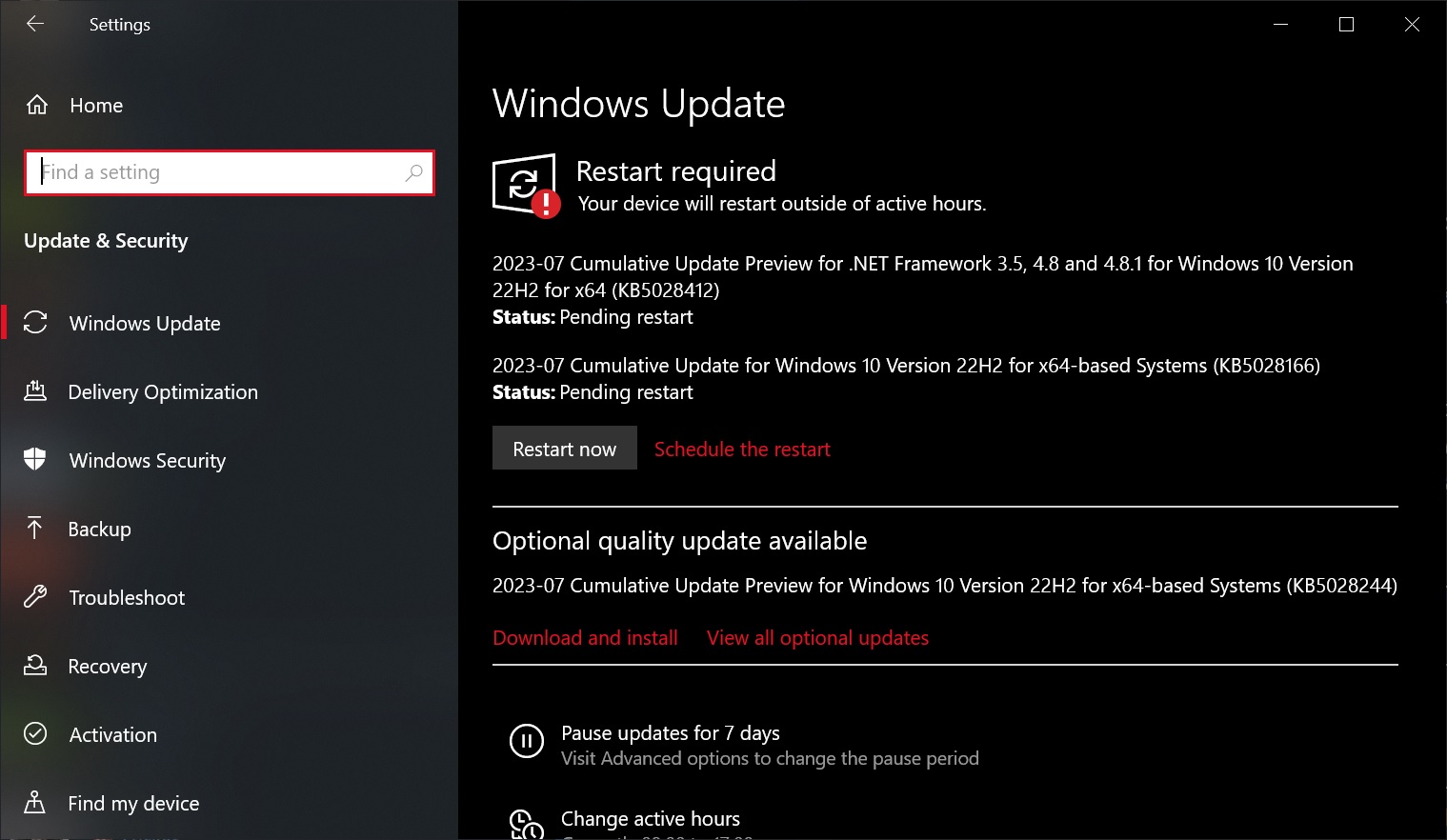 KB5028244 Windows Update