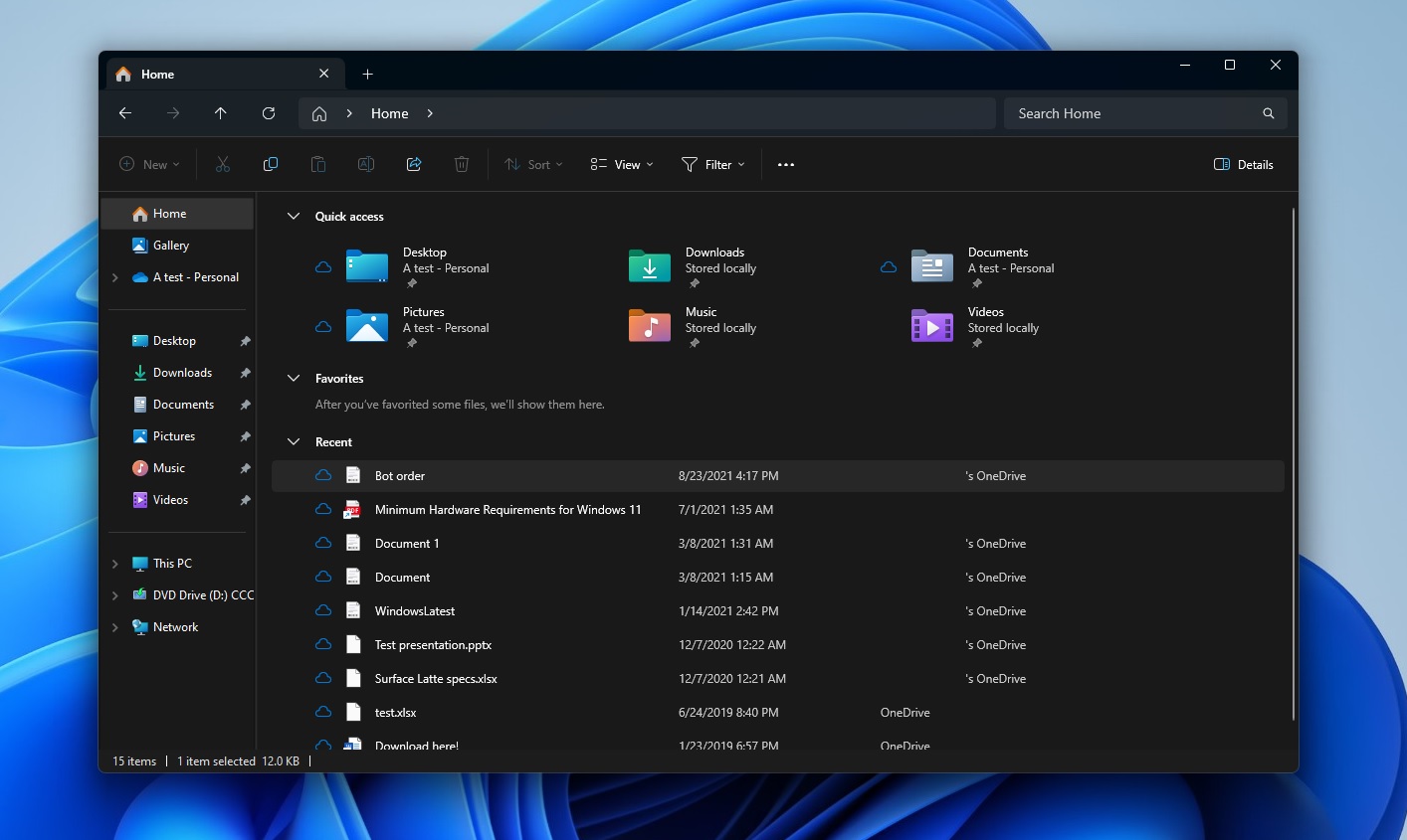 Redesigned File Explorer interface
