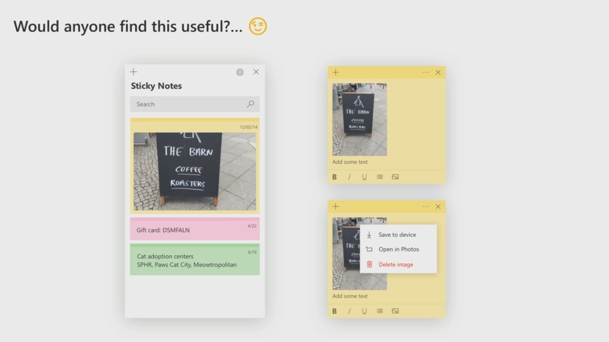Sticky Notes image feature