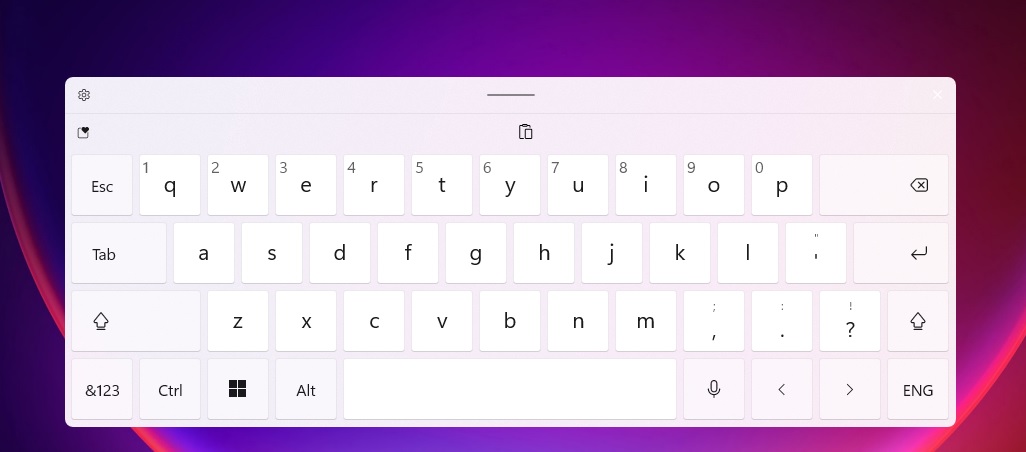 Touch keyboard on Windows 11