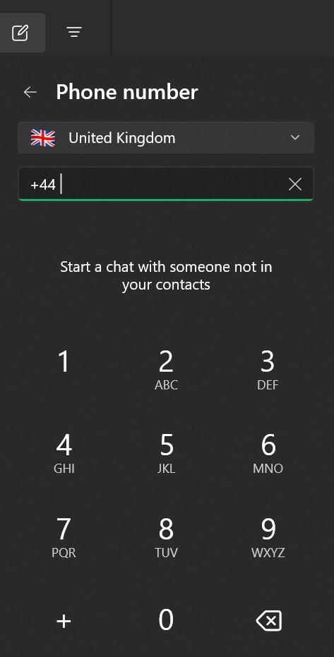 WhatsApp chat with unknown number