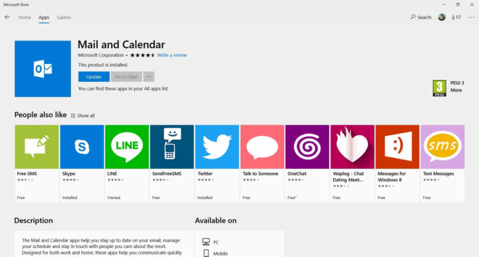 Windows 10 Mail and Calendar app