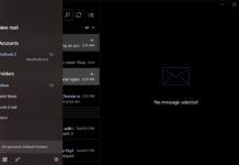 Windows 10 Mail app dark mode