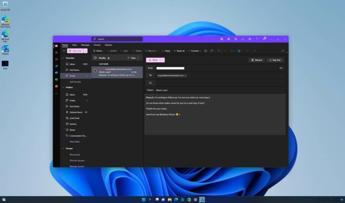 Windows 11 Outlook app new look