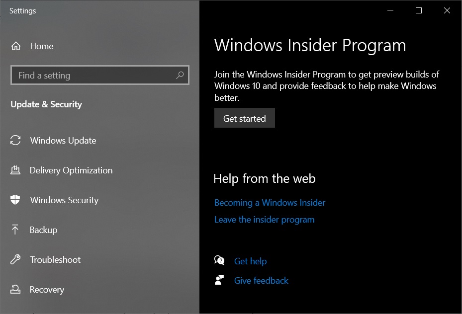 Windows Insider program