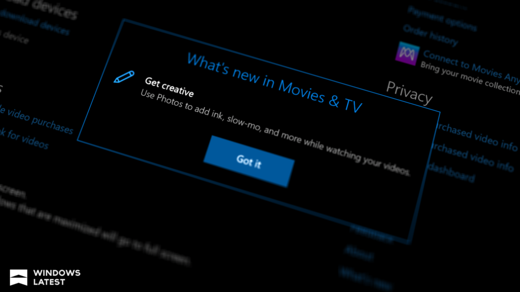 Movies & TV app on Windows 11